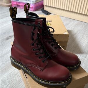 Dr. Martens Cherry Red Lace-Up Boots